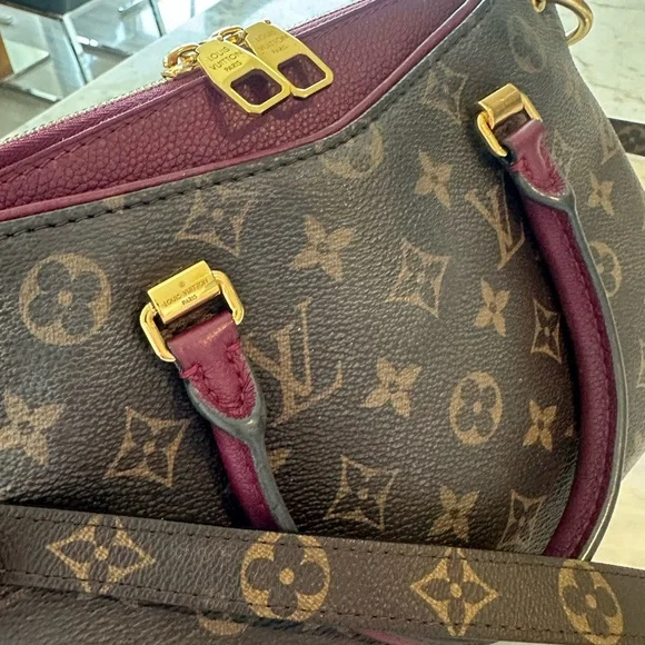 Louis Vuitton Pallas BB Monogram Brown and Burgundy Handbag - Picture 12 of 16